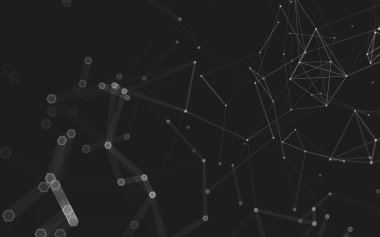 Çokgen alanı düşük Poli koyu arka plan, 3d render