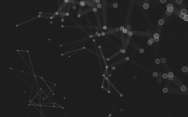 Çokgen alanı düşük Poli koyu arka plan, 3d render