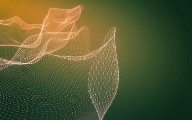 Çokgen alanı düşük Poli koyu arka plan, 3d render