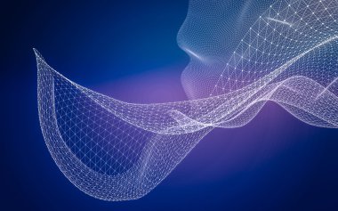 Çokgen alanı düşük Poli koyu arka plan, 3d render