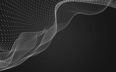 Çokgen alanı düşük Poli koyu arka plan, 3d render