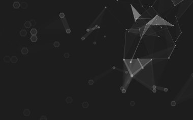 Çokgen alanı düşük Poli koyu arka plan, 3d render