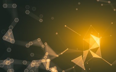 Çokgen alanı düşük Poli koyu arka plan, 3d render