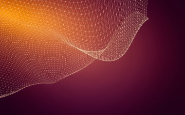 Çokgen alanı düşük Poli koyu arka plan, 3d render