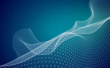 Çokgen alanı düşük Poli koyu arka plan, 3d render