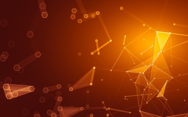 Çokgen alanı düşük Poli koyu arka plan, 3d render