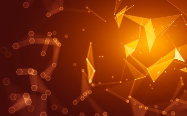 Çokgen alanı düşük Poli koyu arka plan, 3d render