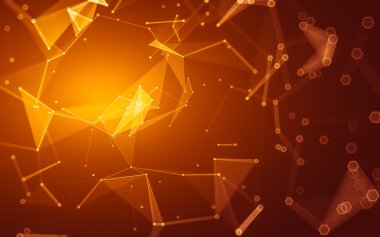 Çokgen alanı düşük Poli koyu arka plan, 3d render