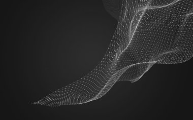 Çokgen alanı düşük Poli koyu arka plan, 3d render