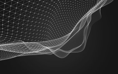 Çokgen alanı düşük Poli koyu arka plan, 3d render