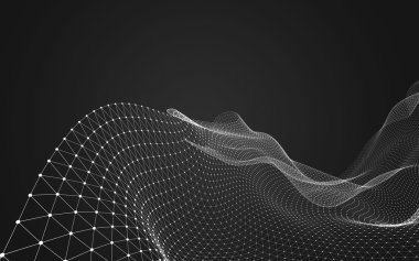 Çokgen alanı düşük Poli koyu arka plan, 3d render