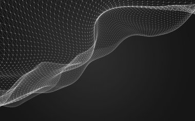 Çokgen alanı düşük Poli koyu arka plan, 3d render