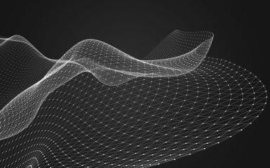 Çokgen alanı düşük Poli koyu arka plan, 3d render