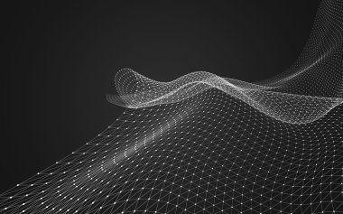 Çokgen alanı düşük Poli koyu arka plan, 3d render