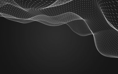 Çokgen alanı düşük Poli koyu arka plan, 3d render