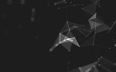 Çokgen alanı düşük Poli koyu arka plan, 3d render