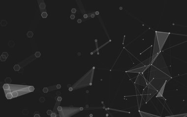 Çokgen alanı düşük Poli koyu arka plan, 3d render