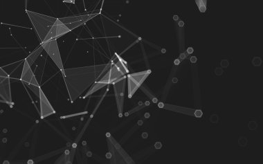 Çokgen alanı düşük Poli koyu arka plan, 3d render