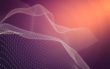 Çokgen alanı düşük Poli koyu arka plan, 3d render