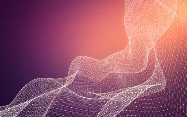 Çokgen alanı düşük Poli koyu arka plan, 3d render