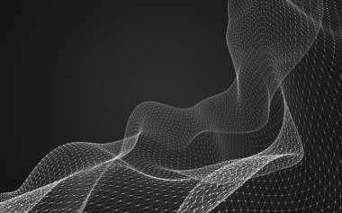 Çokgen alanı düşük Poli koyu arka plan, 3d render