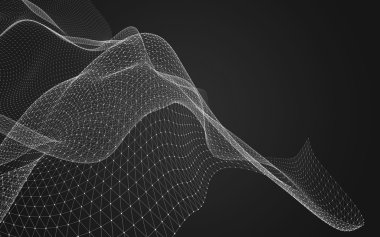 Çokgen alanı düşük Poli koyu arka plan, 3d render