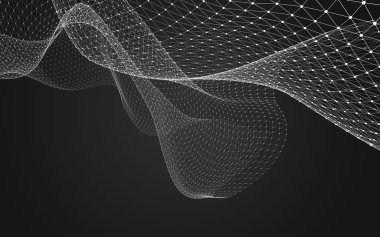 Çokgen alanı düşük Poli koyu arka plan, 3d render