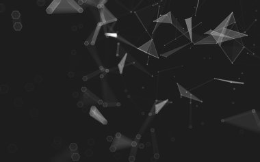 Çokgen alanı düşük Poli koyu arka plan, 3d render