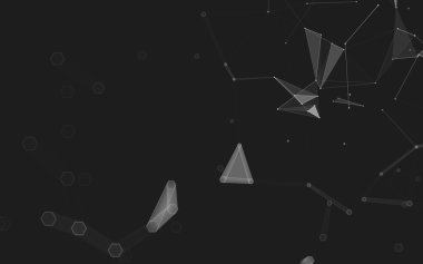 Çokgen alanı düşük Poli koyu arka plan, 3d render