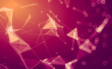 Çokgen alanı düşük Poli koyu arka plan, 3d render