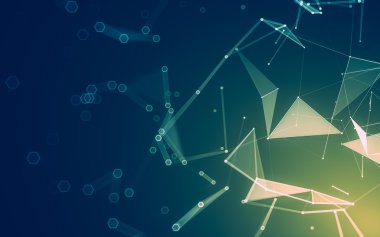 Çokgen alanı düşük Poli koyu arka plan, 3d render