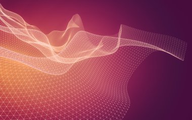 Çokgen alanı düşük Poli koyu arka plan, 3d render