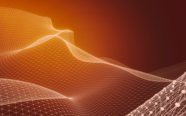 Çokgen alanı düşük Poli koyu arka plan, 3d render