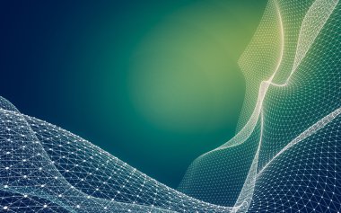 Çokgen alanı düşük Poli koyu arka plan, 3d render