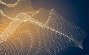 Çokgen alanı düşük Poli koyu arka plan, 3d render