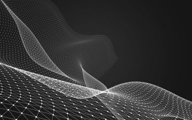 Çokgen alanı düşük Poli koyu arka plan, 3d render