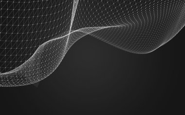 Çokgen alanı düşük Poli koyu arka plan, 3d render