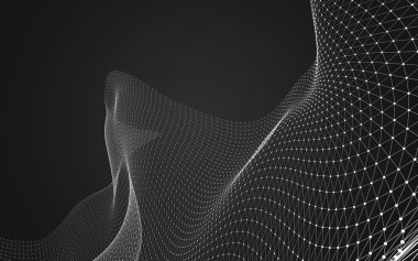 Çokgen alanı düşük Poli koyu arka plan, 3d render