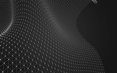 Çokgen alanı düşük Poli koyu arka plan, 3d render