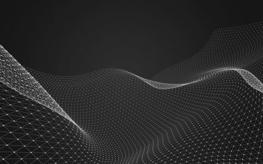 Çokgen alanı düşük Poli koyu arka plan, 3d render