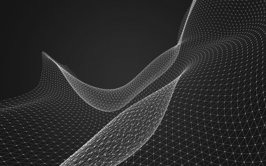 Çokgen alanı düşük Poli koyu arka plan, 3d render