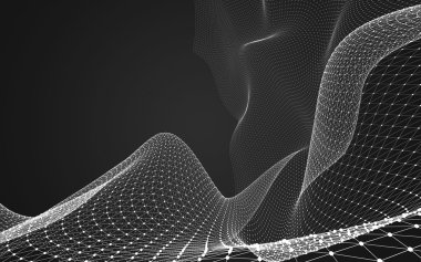 Çokgen alanı düşük Poli koyu arka plan, 3d render