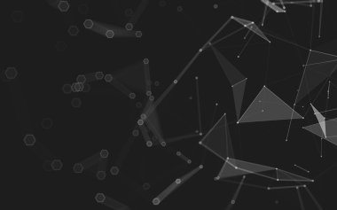 Çokgen alanı düşük Poli koyu arka plan, 3d render