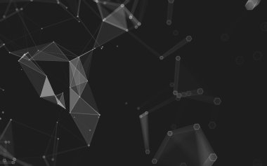 Çokgen alanı düşük Poli koyu arka plan, 3d render