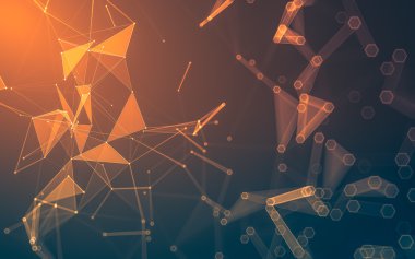 Çokgen alanı düşük Poli koyu arka plan, 3d render