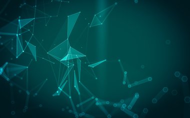 Çokgen alanı düşük Poli koyu arka plan, 3d render