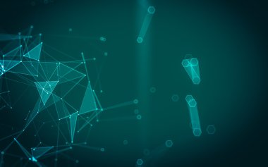 Çokgen alanı düşük Poli koyu arka plan, 3d render