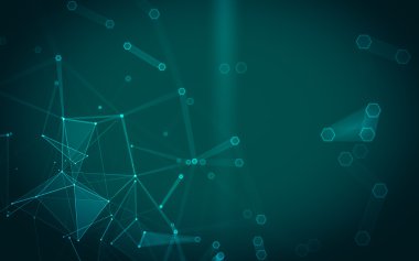 Çokgen alanı düşük Poli koyu arka plan, 3d render