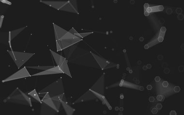 Çokgen alanı düşük Poli koyu arka plan, 3d render