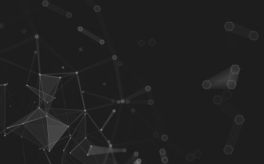 Çokgen alanı düşük Poli koyu arka plan, 3d render